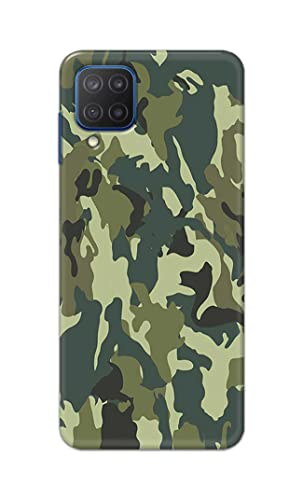 Image of Printed Hard Back Cover Case for Samsung Galaxy M12 Back Cover (Green Army Camouflage) -1803