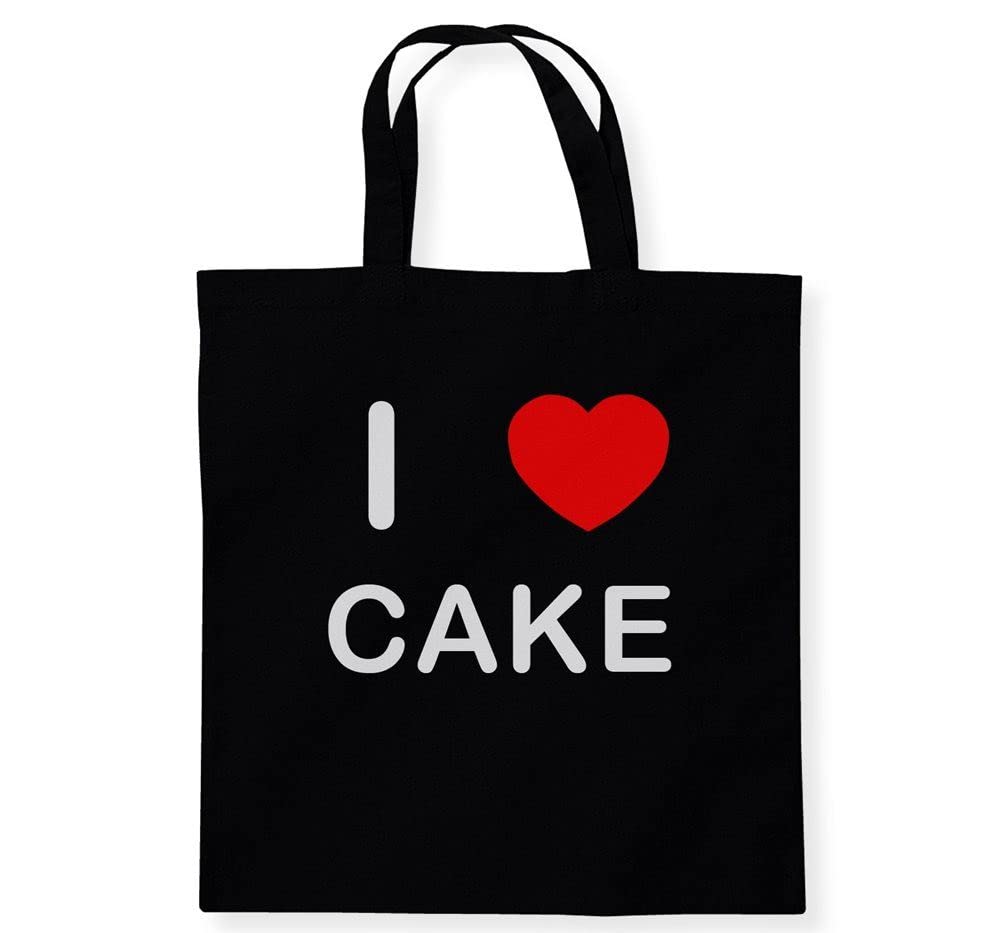 I Love Cake - Black Cotton Tote Bag