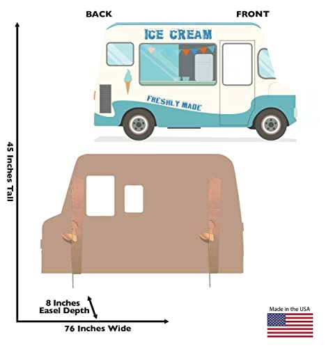 Image of Cardboard People Reversed - Ice Cream Truck Stand-in Life Size Cardboard Cutout Standup