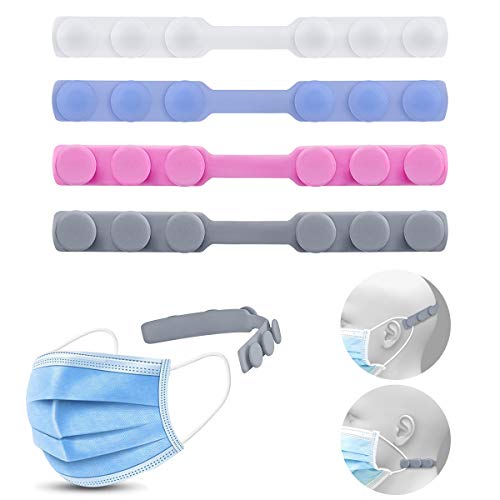 zelaxy Mask Strap Extenders, Soft Silicone Mask Holders for Relieve Ear Pain Caused by Mask (Dot)
