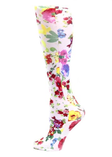 Celeste Stein Therapeutic Compression Socks, White Marisa, 8-15 mmHg, Mild