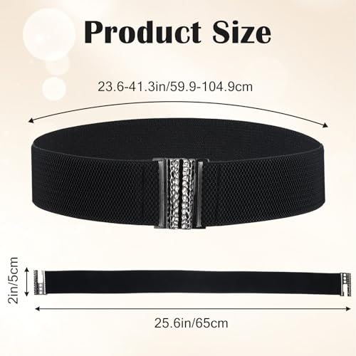 Wide Elastic Belts For Women Black Vintage Stretch Cinch Waist Belt Stretchy Women's Wide Elastic Belt For Dresses2