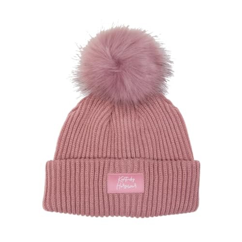 Bonnet pompon en fausse fourrure avec maille torsadée premium