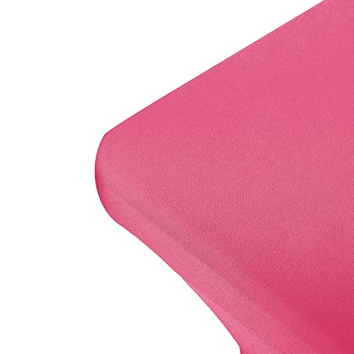 Image of Peomeise 4FT Spandex Table Cover Rectangular Stretch Spandex Tablecloth (Hot Pink,4FT)
