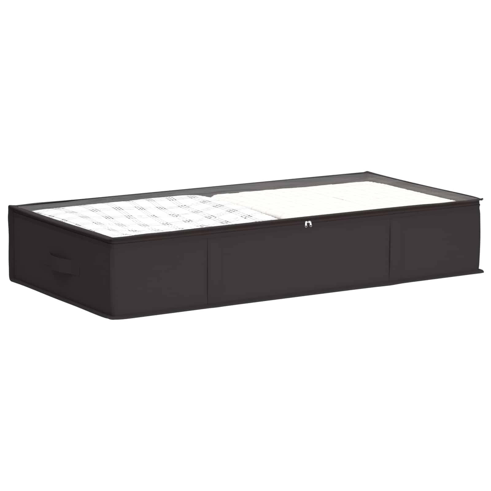 Caja de almacenaje de tela no tejida con ventana de PVC transparente, 100 x 50 x 18 cm, juego de 6 unidades, plegable, apilable, con asas, ideal para dormitorio, oficina