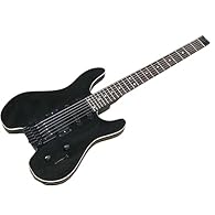 Both the neck and fretboard are carefully selected materials that add to the stability of the instrument while giving it great texture and a wider range of sound. This Headless Electric Guitar Made of Basswood Body and Basswood Back/Side,Rosewood Fin...