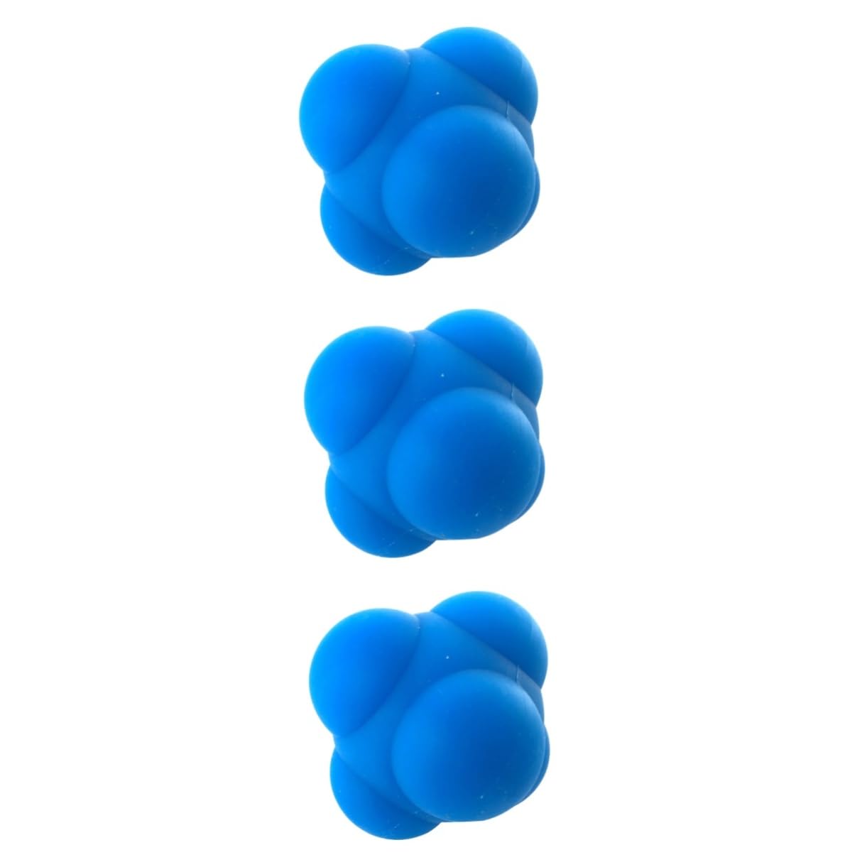 MUSISALY 2pcs Hexagonal Silicone Reaction Ball for Agility Training Durable Reflex Ball for Hand-Eye Coordination Speed Improvement for Athletes Rehabilitation Exercises Fun Bouncing Tool