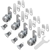 4 Stück Briefkastenschloss Möbelschlösser Zylinderschloss Verschiedenschließend Zylinder Cam Lock Schrankschloss Spindtürschloss Schubladeschloss Kommt mit 4 Schlüssel. (25mm)