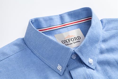 Mens Oxford Shirts Long Sleeve Slim Fit Lightweight Casual Button Down Shirts with Pocket3