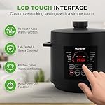 NutriChef Electric Pressure Cooker 6 Quart Capacity | 9 Function Digital Countertop Pressure Cooker | Adjustable Time & Temperature | Cook, Bake, Steam, & Braise | 13.1 x 11.4 IN | Black - Image 3