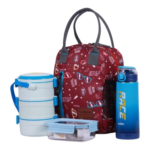 Image of Outrider Polyester Jumbo Lunch Bag,Lunch Bag for Office Men, Women and Kids, Quality Tiffin Bag for School, Picnic, Work, Carry Bag for Lunch Box, 12 litres,