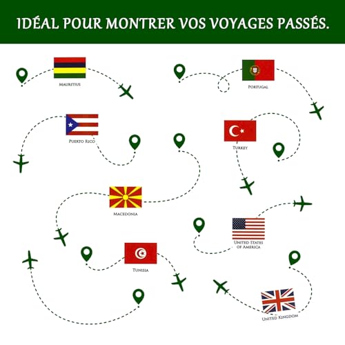 6 Feuilles D'autocollants De Drapeau du Monde,192 Pièces Autocollants De Drapeaux Autocollants De Passeport Stickers Pour Planificateur De Voyage Bagages Decoration Jeux Pour Planificateur – vue 3