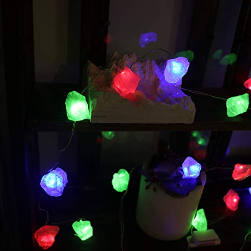 Jashika Genuine Quartz Crystal Decorative String Lights Raw Stone Color Changing 8.5Ft 20 Leds Usb Plug In Battery Operated With Remote For Valentine’s Day Bedroom Décor Meditation Décor #TOP3