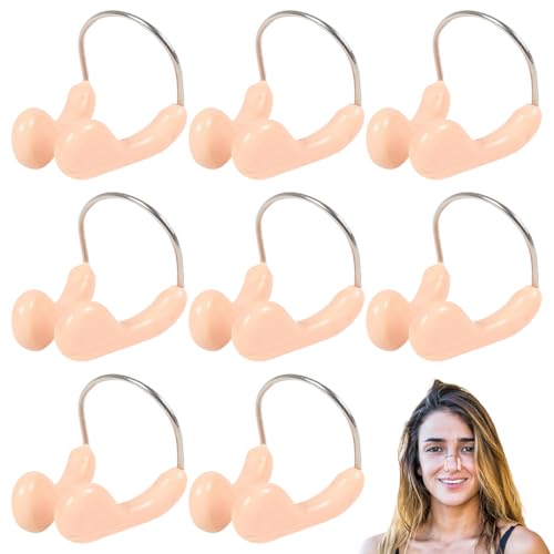 8 Pezzi Nuoto Naso Clip, Nuoto Naso Clip Impermeabile Comodo Tappanaso per Piscina in Silicone con Morbida Imbottitura per Protezione Allenamento da Nuoto (Beige)