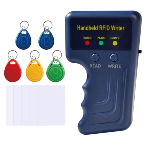 Handheld 125khz RFID Reader Writer AWID and HID Copier with 5 T5577 Keyfobs & 5 White Cards