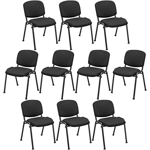 Image of CASART Stackable Reception Chairs, Heavy Duty Meeting Office Chairs with Backrest, Metal Frame Guest Chairs for Home Waiting Room Conference Room Office (10PCS)