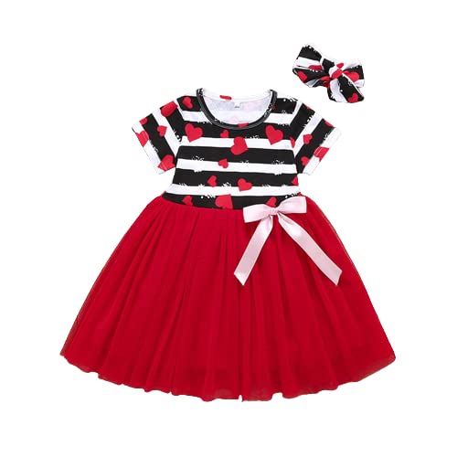 Baby Girl’s Tutu Style A-Line New Red Heart Frock Dress for Kids Girls