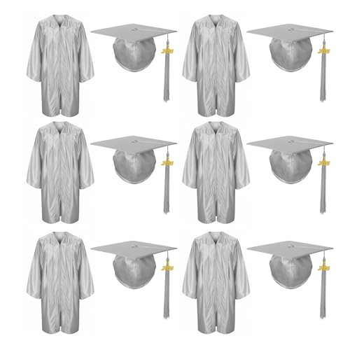 Image of Shiny Preschool Kindergarten Graduation Cap Gown Set for Kids With 2026 2025 Tassel Charm