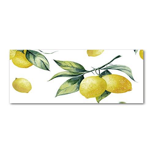Dosseret en verre de cuisine 125x50cm jaune citrons pour un décor vitaminé