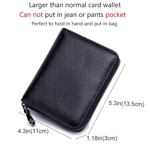 Genuine Leather Wallet Credit Card Holder RFID Blocking Travel Passport Organizer for Men and Women (Black)4