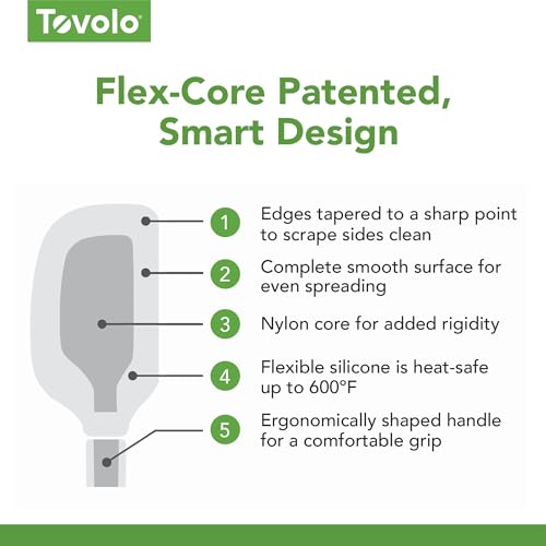 Spatule en silicone pour bocal Tovolo Flex-Core à long manche et tête inclinée - 6