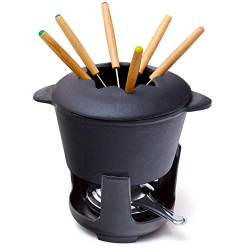 Bonvivre Gusseisen Fondue Set für 6 Personen - 1 Liter - Fondueset...