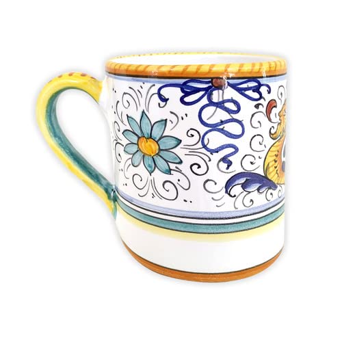 GUTEDeruta Italy | Raffaellesco Deruta Mug | Handcrafted & Handpainted Italian Ceramics | Authentic Italian Pottery Handmade in Deruta, Italy | 12 oz/350 mL