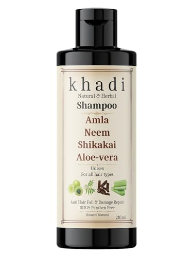 Image of Khadi Amla Neem Shikakai Aloe Vera Anti Hair Fall & Damage Repair Shampoo | Sulfate, SLS & Paraben Free 210 ml