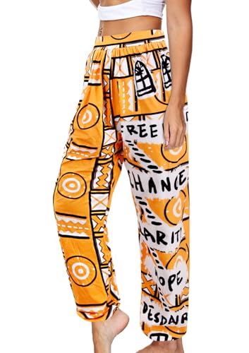 Liliam Women's Boho Floral Print Harem Pants High Waist Hippie Pants Trousers with Pockets2