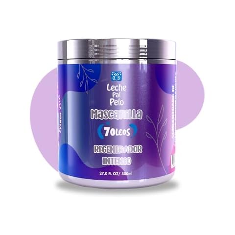 Leche Pal Pelo 7 Oleos Hair Repair Treatment Mask - Argan, Shea butter, Macadamia, Coconut & More - Healthy, Silky & Shiny Hair - Big size 27fl.oz Cover