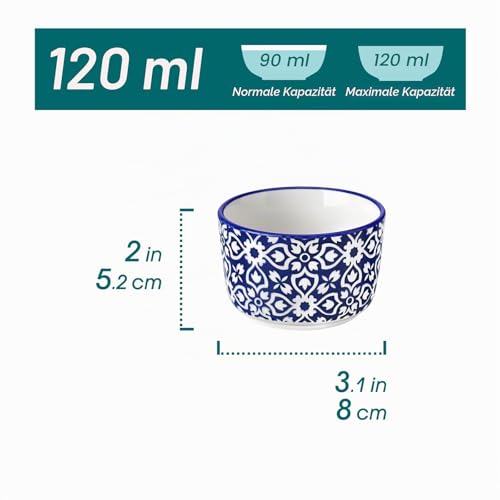 Creme Brulee Schälchen 6 Stück, vancasso SELENE Souffle Förmchen Backofenfest 120ml, Ofenfeste Förmchen Ø 8cm… – Ansicht 2