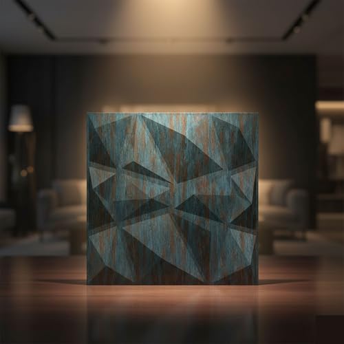 Image of Kayra Decor PVC Panel for Wall - PVC Diamond Design, Rustic Wood Color 19.7 inch X 19.7 inch (Pack of 40) - Covers 107.80 Sq. Ft.