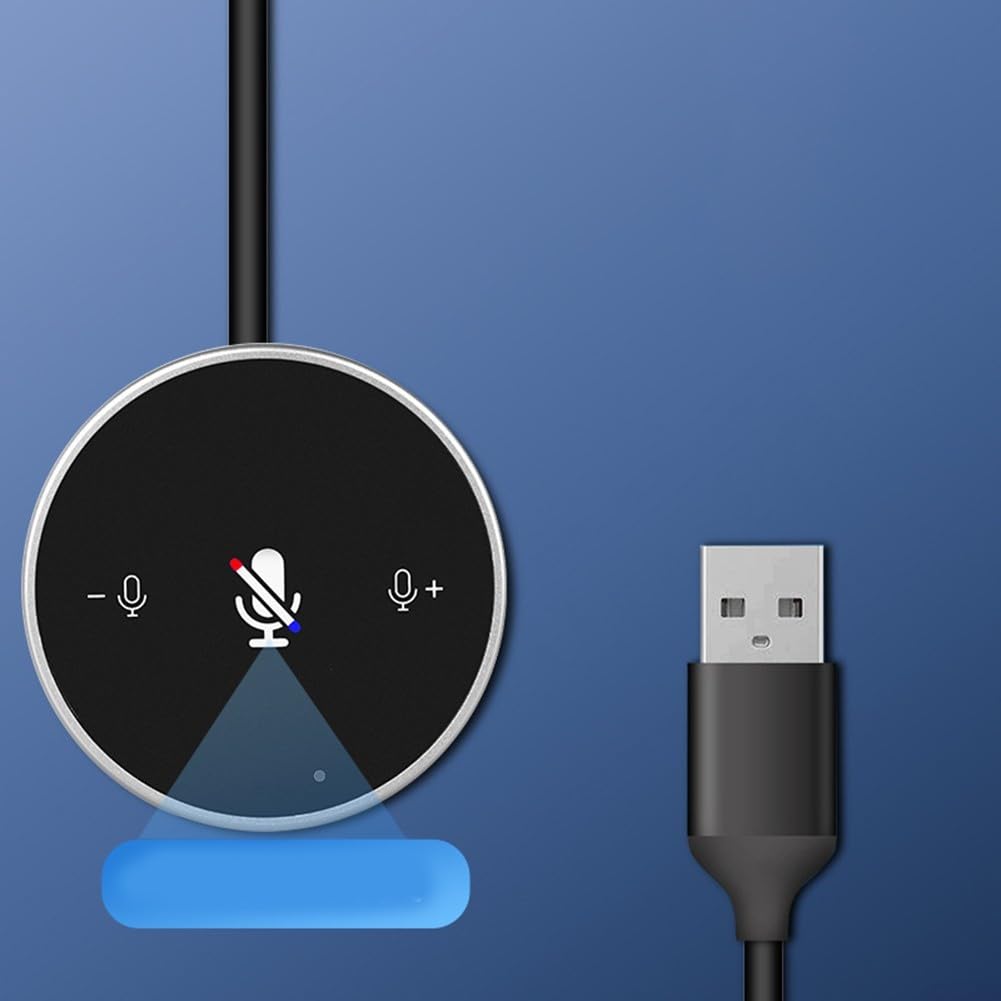 Microphone de conférence, haut-parleur USB de bureau avec haut-parleur intégré pour ordinateur portable, micro audio d'ordinateur