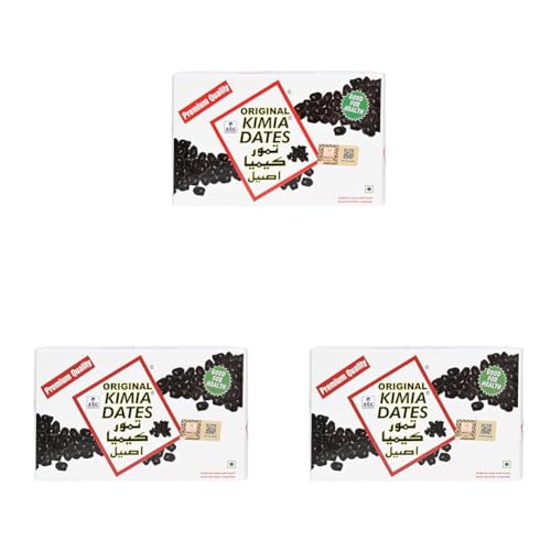 Image of Kimia Dates Original Mazafati Dates - Pack of 3 (400gm) | Juicy & Delicious Khajoor, Khajur | Healthy Snacks | Rich in Fibre | Perfect for Snacking (Carton Box)