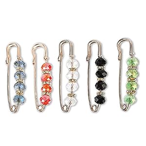 5 Pcs Fashion Pearl Brooch,Sweater Shawl Clip Double Faux Pearl Brooches Waist Pants Extender Safety Pins
