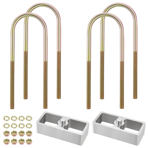Racewill 1-1/2 inch Universal Leaf Spring Lowering Block Kits, 5
