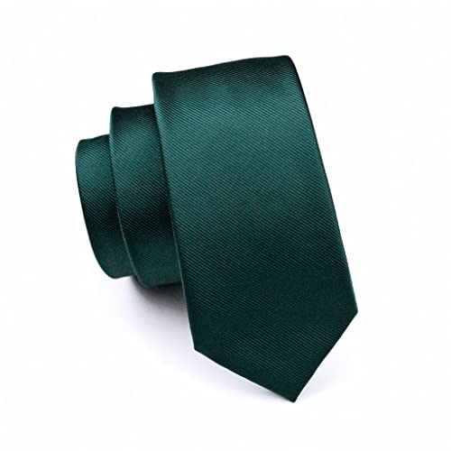Conjunto de corbata de pre-nudo verde sólido para hombre miniatura 2