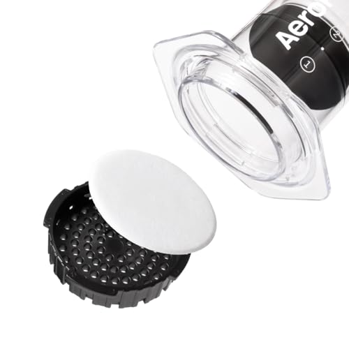 Image of AeroPress Coffee Maker White Paper Micro-Filters, Compostable Coffee Filters Made From White, Chlorine-Free Paper, Fits Standard Size AeroPress Manual Coffee Makers, 350 Count