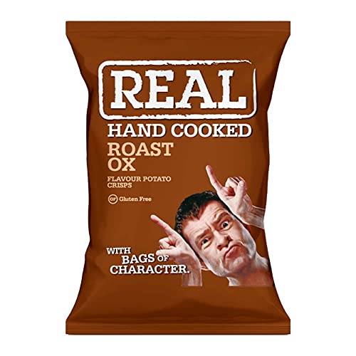 Real Crisps Hand Cooked Roast Ox Flavour 35g (24 Bags)