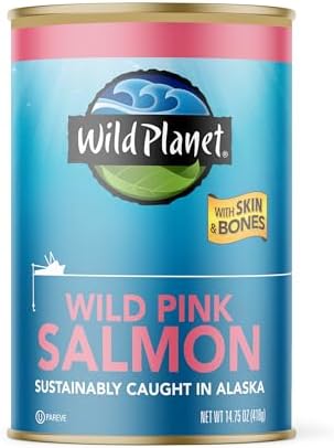 Wild Planet Wild Pink Salmon with Skin & Bones, 14.75 Oz Can, Pack of 1