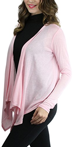 Image of ToBeInStyle Womens Open Front Long Sleeve Lightweight Asymmetrical Draped Cardigan with Side Pockets