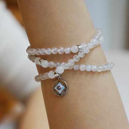 Image of Five Elements 18K Gold Vermeil 3 Layered Crystal Gemstone Beads Bracelet & Necklace for women Solid 925 Sterling Silver 18K Gold or White Gold Plated jewelry