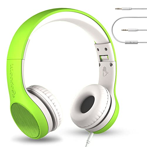 LilGadgets-Connect-Style-Wired-Toddler-Noise-Canceling-Headphones-with-SharePort-Technology-Child-Friendly-Foldable-On-Ear-Headset-with-Built-in-Microphone-Kids-Headphones-Wired-Green