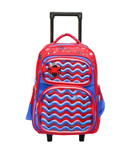 Image of ADSON 3D Embossed School Trolley Bag Large School Bag for Boy Girl, Kids School Bag, Travel Backpack for Girl Boy, Ideal for Children Trolley 16 Inch Water Resistant