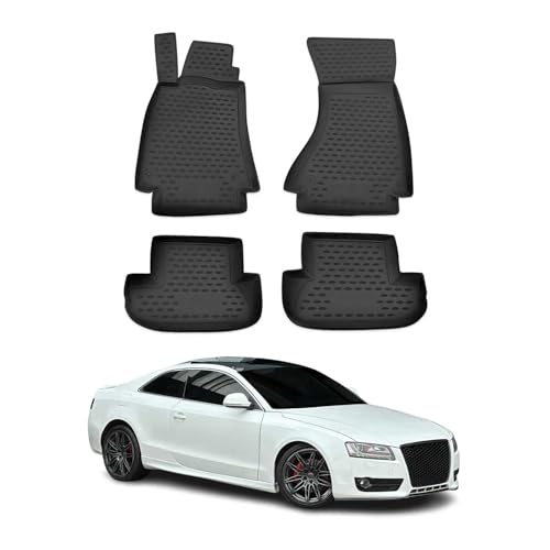 Tapis de sol Audi A5 Coupé OMAC 3D TPE design premium noir ajusté