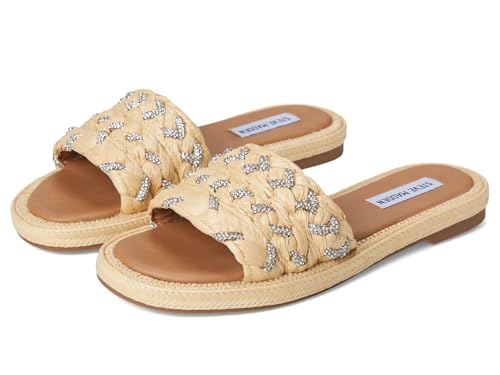 Steve Madden Women's Alibi Slide Sandal, Natural Raffia, 6.5