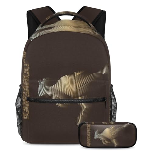 Sac à dos avec trousse à crayons imprimé tigre multicolore pour étudiants 40cm