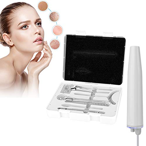 Preisvergleich Produktbild 7pcs HF Stab Einschließlich Handstück, Tragbare Hochfrequenz Hautstraffung Acne Spot Falten Remover geschwollene Augen, Körperpflege, Gesichtsschönheit Massage GerätLila Lichter(Mit Massagegerät)