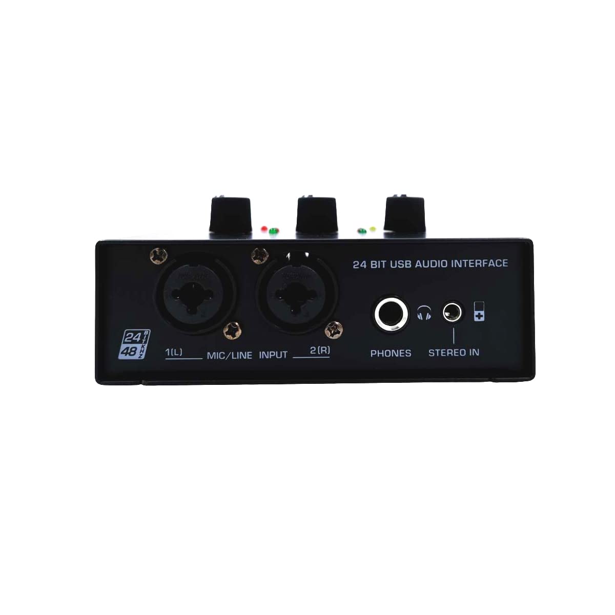 K KM-A102 Interfaz de audio para USB, 2 preamplificadores de mezcla (jack/XLR), Phantom Power