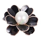 VALICLUD Broche Fleur Camélia Élégante en Alliage Perle Artificielle, Épingle à Vêtements Anti espionnage, Accessoire Vestimentaire pour Usage Quotidien et Banquet